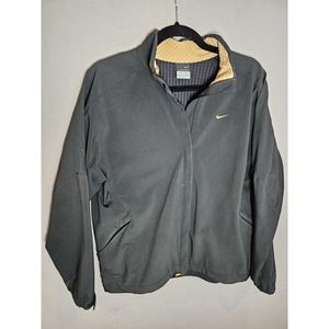 Nike Jacket Mens Large Sphere Pro Full Zip Up Golf Black w Gold Logo